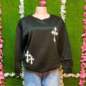 Cross Print Drop Sleeve
Casual Sweatshirt